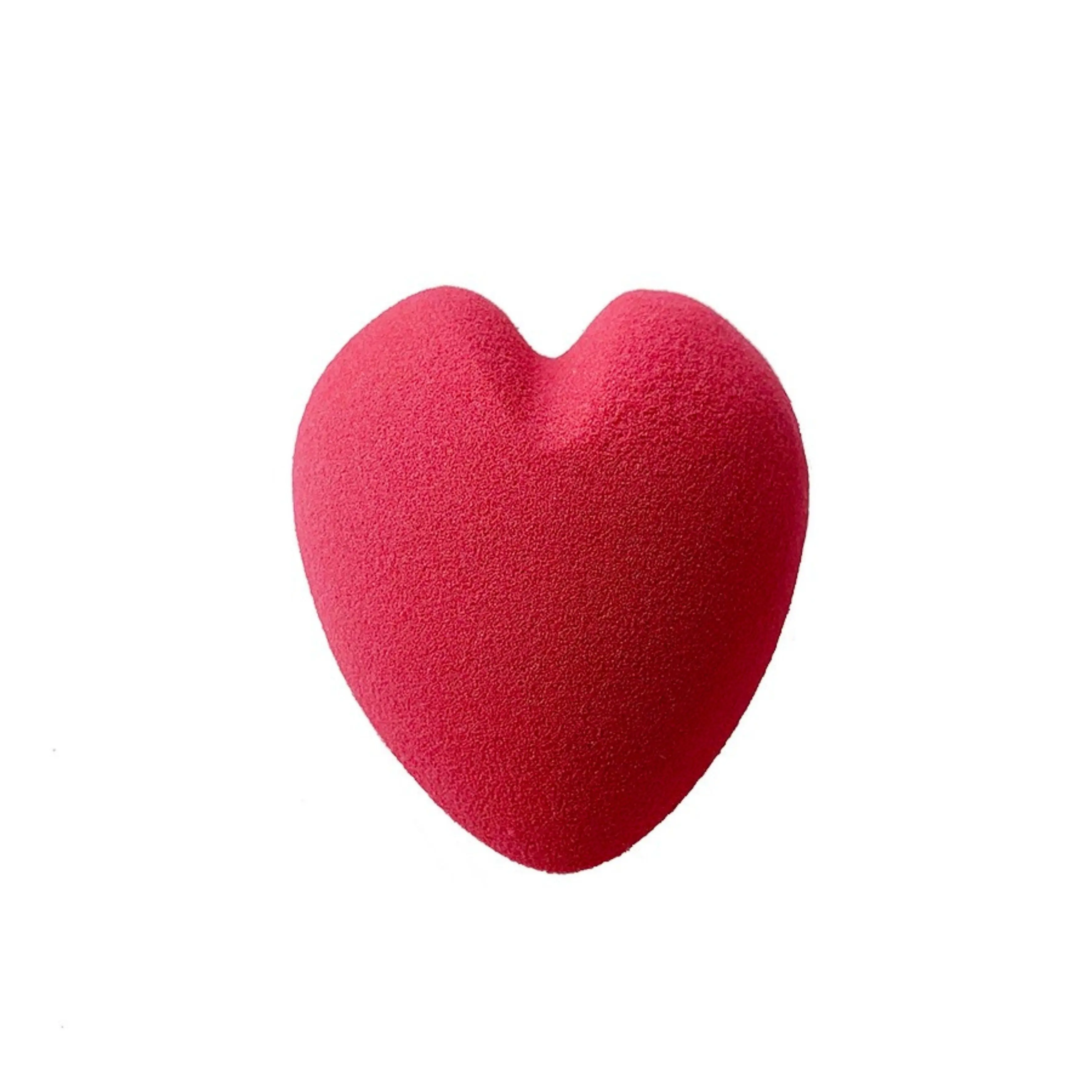 2024 Happy Red Heart - Esponja de maquiagem em forma de coração, liquidificador, base corretiva para rosto e olhos, base seca e úmida, sem látex