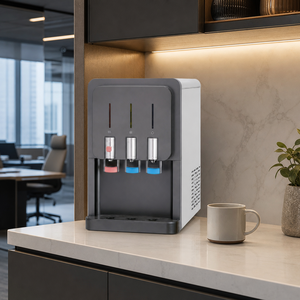 Dispenser d'<span class=keywords><strong>Acqua</strong></span> Moderno da Tavolo con Purificatore, <span class=keywords><strong>Acqua</strong></span> Calda, Fredda e a Temperatura Ambiente, 3 Rubinetti, Indicatore LED Luminoso per Ufficio e Casa - Product Image 2