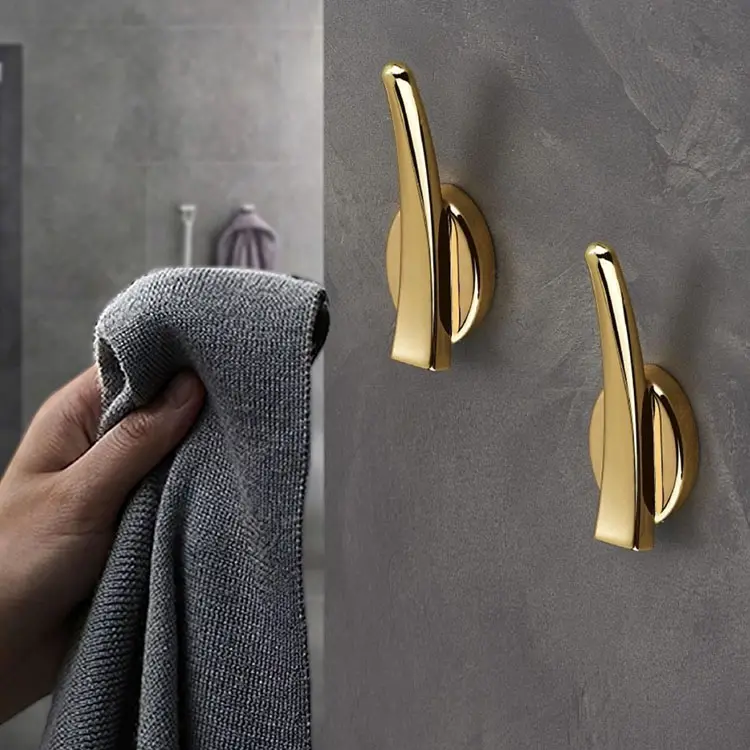 Wholesale coat hooks modern style zinc alloy wall mount silver coat hooks bathroom wall-mounted door metal hanger hook