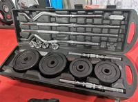 JY Barre et Haltère Logo Personnalisé Équipement de Gymnastique Barre Curl Kit de Poids en Fer Réglable 50kg 55kg Ensemble Barre et Haltères
