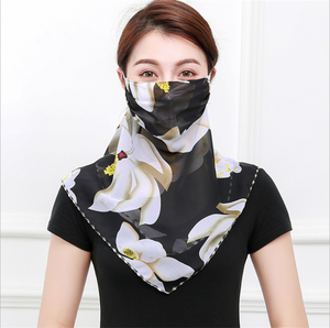 Écharpe d'extérieur en mousseline de soie pour femme, accessoire de Protection faciale complète, voile léger UV - Product Image 3