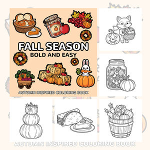 Livre de coloriage sur le thème d'Halloween Livre de coloriage facile et audacieux de 24 pages pour enfants Livre d'activités artistiques inspiré de l'automne - Product Image 6