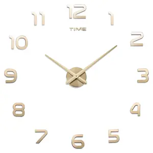 Orologio da parete digitale senza cornice, adesivo decorativo per la casa, orologio da parete fai da te, 17-47 pollici