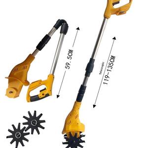 Micro-motoculteur sans fil à batterie lithium, décompacteur de sol portatif, retourneur de terre agricole, motoculteur rotatif jaune et noir - Product Image 3