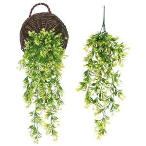 Venta al por mayor de plantas verdes artificiales de plástico variedad de ratán montado en la pared para Daisy Home Party decoración de pared ratán montado en la pared - Product Image 4