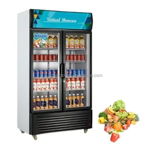 Vetrina con Display in vetro commerciale a porta singola energy Drink refrigeratori display in piedi congelatori