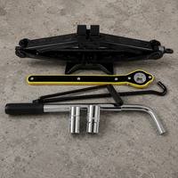 Cric ciseaux portable 2 tonnes (4409 lb) à manivelle pour voiture, kit de réparation d'urgence des pneus avec clé à écrous pour berline, SUV, MPV