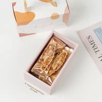 Boîte à biscuits rectangulaire blanche style Ins, pour 4 pâtisseries au jaune d'œuf, boîte d'emballage vide pour gâteaux de lune de la mi-automne, dacquoise