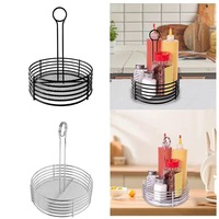 Support de rangement multifonctionnel en métal sur pied pour épices et condiments, porte-numéro de table, porte-menu, organisateur de cuisine en fil métallique - Caddy de table