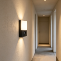 Lampe murale LED moderne minimaliste rechargeable à détection de mouvement, batterie 3,7 V, étanche, pour extérieur, jardin, escalier