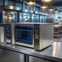 Four à convection électrique commercial d'occasion avec thermostat réglable, 4 plateaux, protection contre la surchauffe pour restaurant, boulangerie, gâteaux, pain