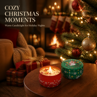 Ensemble cadeau de bougies parfumées de Noël en gros, mini-bougies en boîte, parfum personnalisé, emballage avec logo, OEM ODM