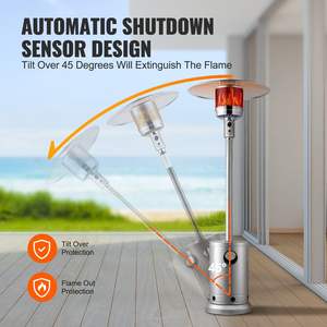Calentador de Patio de Propano VEVOR de 50000 BTU, Alto, Martillado, con Mesa Redonda, Plateado para Exteriores - Product Image 5