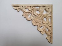 Décorations en bois massif sculpté équilatéral de style européen antique pour ouvertures de portes, plafonds et plateaux de lampes