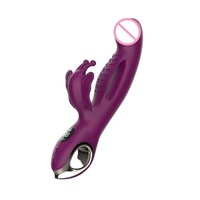 Vibrateur Lapin 3-en-1 Papillon pour Femme, Jouet Sexuel Vibrant Clitoridien et Point G avec Affichage LED, Godemiché Vibrant pour Femmes