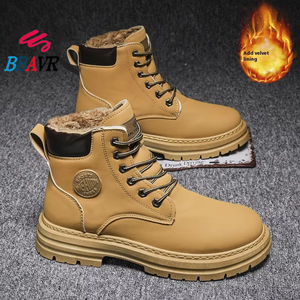 Botas de Trabajo de Estilo Nuevo 2025 para Hombre, Forradas y Acolchadas, de Caña Alta, Estilo Británico, Versión Coreana, Versátiles, Estilo Americano - Product Image 1
