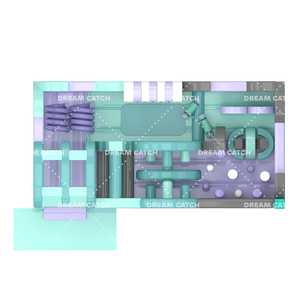 Thương mại 50 mét vuông PVC không khí Trampoline trượt <span class=keywords><strong>bouncy</strong></span> trẻ em nhảy công viên trẻ em sân chơi ngoài trời <span class=keywords><strong>Inflatable</strong></span> lâu đài - Product Image 4