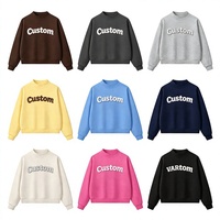 Sweatshirt Bordir Logo Kustom Grosir Pabrik, Kebutuhan Sehari-hari Wanita, Handuk Prancis Katun, Sweatshirt Oversize
