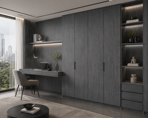 Panneau mélaminé à texture placage naturel 1220x2750x18mm 740kg/m³ Noyau <span class=keywords><strong>vert</strong></span> résistant à l'humidité PB pour armoire - Product Image 3