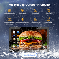Pantalla LCD Digital para Publicidad Exterior de 65 Pulgadas, IP65, 2000-5000 Nits, Resistente al Agua, para Cafeterías y Restaurantes