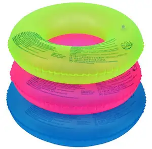 B01泳池充气季节性女孩儿童暑假沙滩泳池水上玩具充气绿色粉色蓝色荧光游泳圈