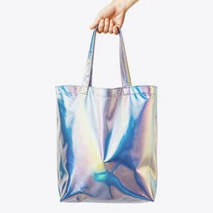High Quality Waterproof Foldable <b>Beach</b> Tote <b>Bag</b> New Design Holographic PU with Polyester Lining Travel Hand <b>Bag</b> for <b>Women</b> - Product Image 5
