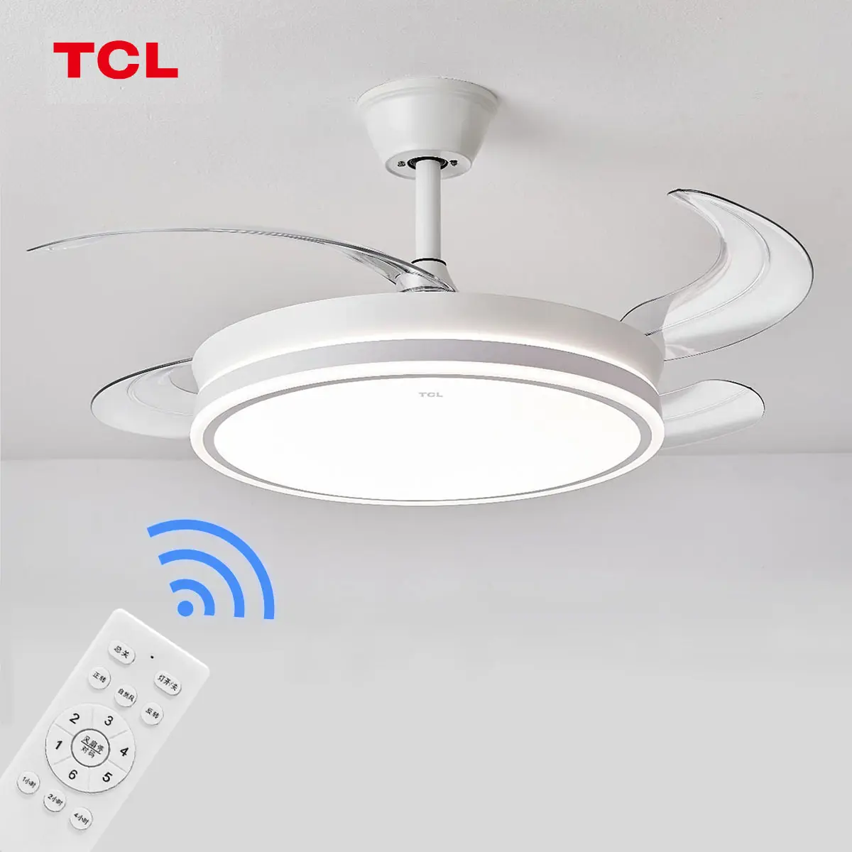 TCL drei-farben-dimming 36 W CRI95+ Deckenventilator für den Außenbereich mit Licht fernbedienung led-Lichttemperatur Lüfterlampe beleuchteter Lüfter