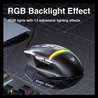 Ratón para Juegos con Cable AULA S12Pro, 12800 DPI, Retroiluminación RGB, 8 Botones Programables con Tecla de Disparo, Ratón Óptico Ergonómico para Esports y PC