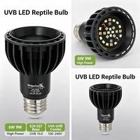 Ampoule LED UVB pour reptiles 6W 9W E26 E27, verre écologique pour tortue, dragon barbu, utilisation en intérieur
