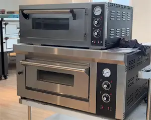 Oven Pizza mesin panggang industri listrik 2 dek 2 nampan roti Oven