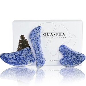 <span class=keywords><strong>Kit</strong></span> professionali per la cura della pelle Sodalite blu 3 in 1 Gua Sha con scatola Gua Sha blu scuro Gua Sha Set <span class=keywords><strong>Kit</strong></span> viso - Product Image 1
