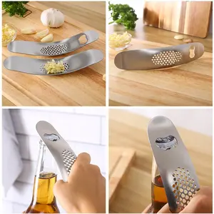 Utensilios de Cocina, Prensa de Ajo de Acero Inoxidable, Picadora Manual Multifuncional para Ajo, Picadora de Frutas y Verduras - Product Image 4