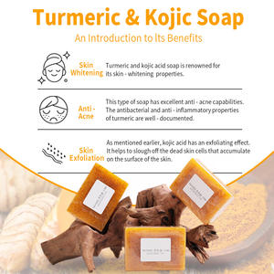 レモン ターメリック コウジ酸 ブライトニング グローソープ 手作り固形洗顔石鹸 ダークスポット・ニキビ対策 ディープクレンジング ハンドメイドソープ - Product Image 4