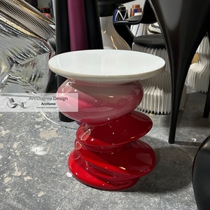 Fiberglass Custom-Made Three-Section <b>Round</b> Pedestal High-End Coffee <b>Table</b> for Model Room Bedside <b>Table</b> Home Furniture - Product Image 5