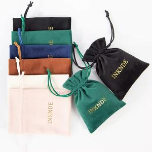 Pochette en velours noir personnalisée pour montres, logo inclus, sac cadeau haut de gamme, pochette en velours à cordon pour bijoux - Product Image 5