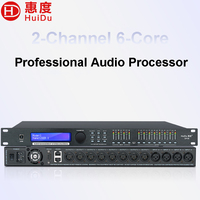 HuiDu DP46 Procesador de Audio Digital Profesional, Sistema de Gestión de Altavoces DSP Matrix, Metálico, 4/8 Canales, Montaje en Rack, Cableado/Inalámbrico, 31 Bandas