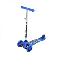 Trottinette d'extérieur portable personnalisable à 3 roues en polyuréthane et nylon pour enfants de 3 à 6 ans, avec cadre en aluminium réglable en hauteur et propulsion à une seule patte