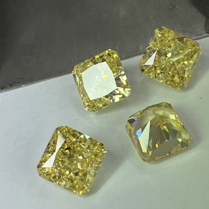12x12mm Crushed Cut Cubic Zirconia Light Yellow CZ Stone - Product Image 2