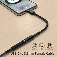 Câble Type C mâle vers 3,5 mm femelle, adaptateur audio en alliage d'aluminium avec sortie DC pour iPhone, connecteur pour écouteurs OTG