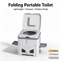 Toilette de camping pliable portable en PP, légère et pliable, pour les voyages en plein air, les situations d'urgence, la voiture, le camping-car, la randonnée, l'escalade
