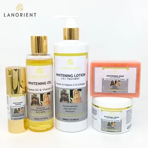 Private Label Hautpflege Knöchel starke Bleaching-Sets-Beauty Bio Peel Therapie Lotion Serum Tag und Nacht Creme Seife Spot