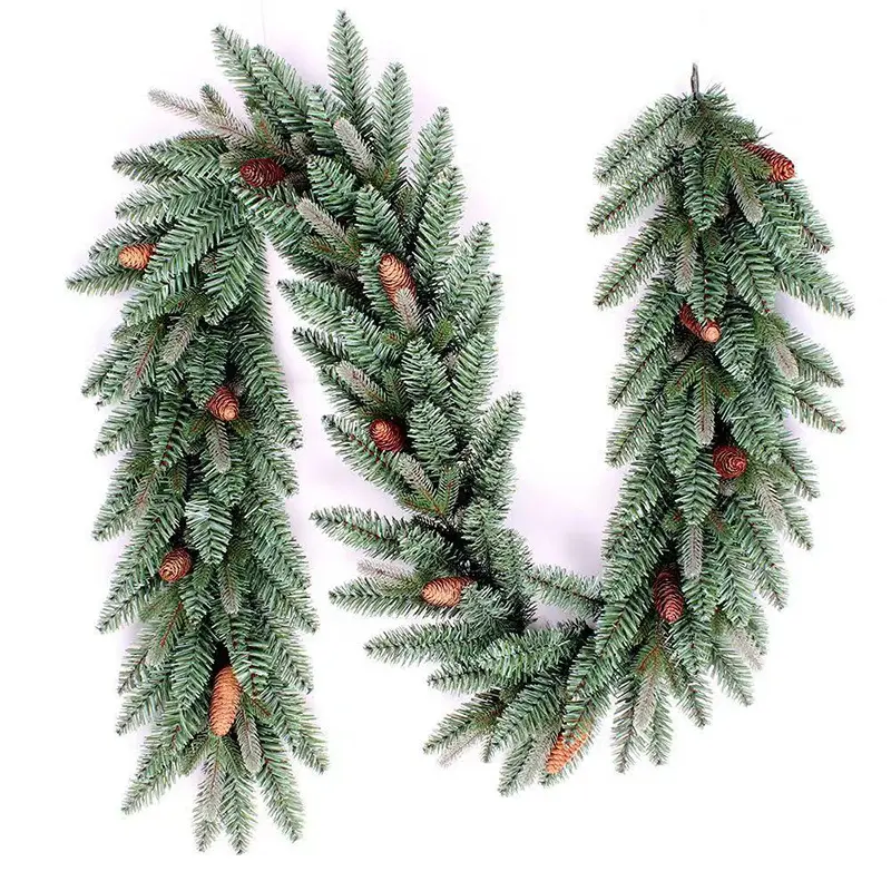 2022 factory best selling High quality PVC and PE green pine cone Christmas pick cane