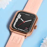 Montre à quartz unisexe NS Never Stop N920, cadran carré simple, bracelet en silicone, étanche, pour homme et femme, montres uniques
