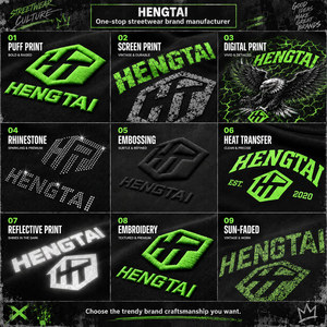 ผู้ผลิตเสื้อผ้าเฮงไท ชุดฮู้ดดี้พิมพ์ลายทรงบ็อกซี่แบบสั่งทำ กางเกงวอร์มขาบานทรงเอซิดวอช เสื้อผ้าสตรีทแวร์ผู้ชาย ฮู้ดดี้ประดับเพชร - Product Image 5