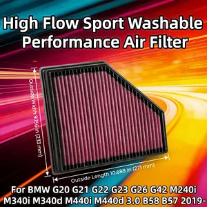 Filtre à air haute performance 17801WAA01 pour BMW G20 G21 G22 G23 G26 G42 M240i M340i M340d M440i <span class=keywords><strong>M440d</strong></span> 3.0 B58 B57 2019- - Product Image 1