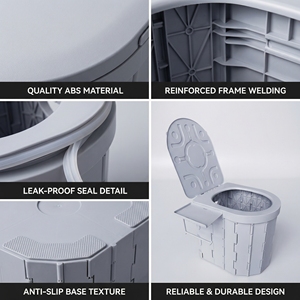 Inodoro Portátil Plegable Universal con Tapa, para Coche, Emergencias, Todo en Uno, para <span class=keywords><strong>Viajes</strong></span> en Auto y <span class=keywords><strong>Viajes</strong></span> por Carretera - Product Image 4