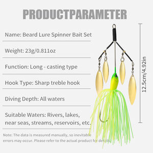 Lushahzer Alabama RIG เหยื่อตกปลาแบบมีหลายใบเหยื่อหมุนเหยื่อตกปลามีกระโปรงปลากะพงขาว - Product Image 2