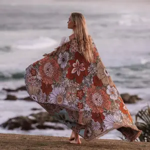 Жаккардовый тканый пляжный ковер на заказ, коврик для кемпинга, коврик для пикника, цветочный тканый плед в стиле бохо