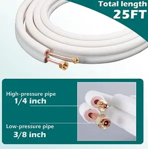 Mini Branching Set 25 Foot Copper Conduit PE Insulated Coil Wire Set Suitable For Installation Accessories Of Air Conditioning