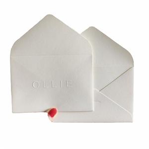 <b>White</b> Wedding Gift Card <b>Envelope</b> Customize <b>Envelope</b> With Embossed Logo Invitation <b>Envelope</b> - Product Image 1